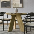 thumbnail image 2 of Grain Wood Furniture Cascais 36" Round Table with Scandi Plank Base, Solid Wood with a Blonde Oak Finish, 2 of 6