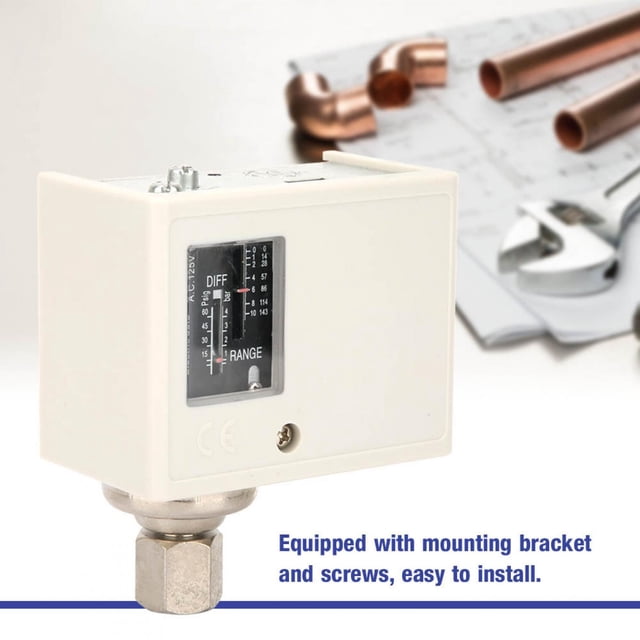 Interruptor De Bomba De Compresor De Aire, Interruptor De Control De Presión De Acero Inoxidable Con Soporte De Montaje Y Tornillos, Resistente Interruptor De Aire Acondicionado