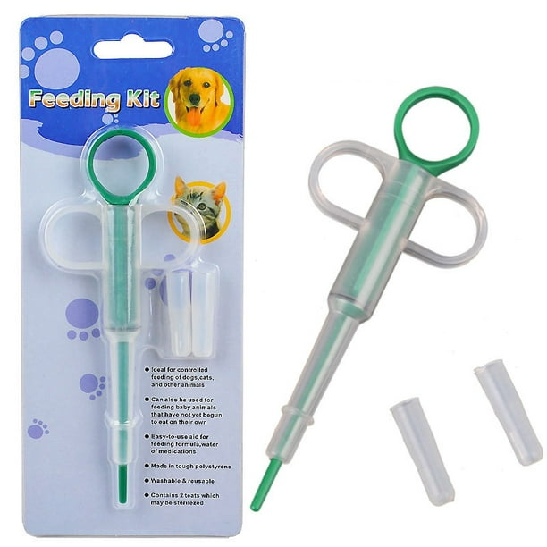 bundet kalorie Træde tilbage Pet pill shooter for cats and dog with Soft Tip Medical Feeding Tool  Silicone Syringes - Walmart.com