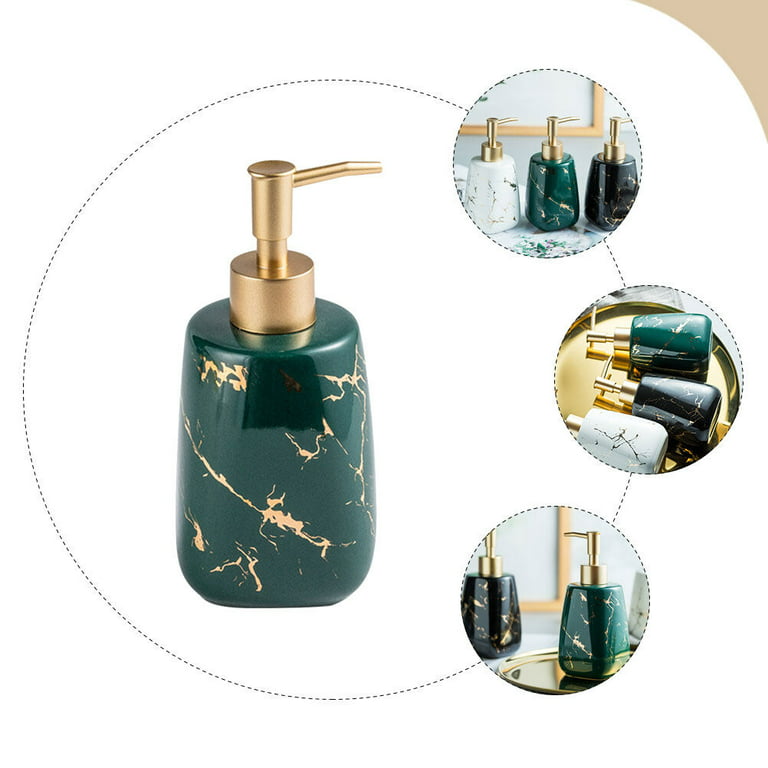 Gold Soap Dispenser Liquid Soap Pump Dispenser for Shower Ceramics Marble  Design Shampoo Lotions Bottle for Bathroom - China Porcelain Bathroom  Accessory, Ceramic Set