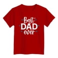 thumbnail image 4 of NINGMENG Hauts et T-Shirts pour Filles Tout-Petits Été Fête des Pères Imprimé Lettre Col Rond Manches Courtes T-Shirts Décontractés Amples Usage Quotidien, Rouge, 3-4 Ans, 4 of 4