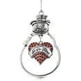 thumbnail image 1 of Ornement Charme Sis du Marié Rouge Script - Ornement Bonhomme de Neige Charme Cœur Pavé Argent avec Bijoux en Zircon Cubique, 1 of 6