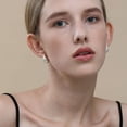 thumbnail image 2 of APSVO 18K White Gold Plated Hoop Earrings for Women S925 Sterling Silver Post Chunky Waterdrop Hypoallergenic Earrings Birthday Mothers Day Jewelry Gifts Teen Mom Ideas, 2 of 6