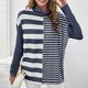 thumbnail image 2 of Blusa superior de camisa de costura a rayas con jersey de manga larga informal a la moda para mujer Fridja  FKASFK3521, 2 of 4