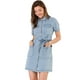 thumbnail image 1 of Vestido de Mezclilla Allegra K Con Cuello y Botones para Mujer Vestido Camisero con Cinturón Azul M, 1 of 6