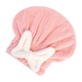 thumbnail image 5 of Tnobhg Quick Dry Hair Towel for Women Girls Cute Bowknot Soft Absorbent Coral Fleece Elastic Drying Hair Hat for Curly Long Thick Hair, 5 of 8