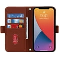 thumbnail image 5 of Crossbody Wallet for iPhone 12 Pro Max Case with Adjustable Lanyard Strap Credit Card Holder 6.7",PU Leather Handbag Purse Kickstand Make Up Mirror Cover Case for Men Women Girl,Brown, 5 of 13