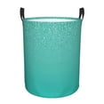 thumbnail image 1 of Balery Turquoise Glitter Cesta de ropa redonda con asas, impermeable, independiente, para ropa, juguetes, dormitorio y familia-Medium, 1 of 6