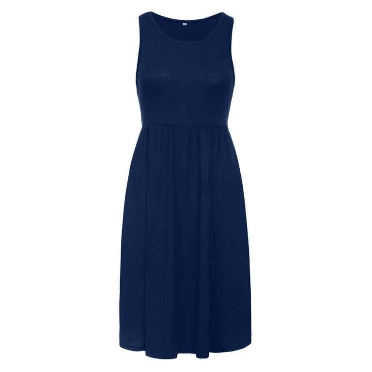 Bigersell Bodycon Sleeveless Dresses for Women Fashion Women Casual  Sleeveless Round Neck Solid Pockets Ladies Slim Mini Dress Tall Mini Dress  Style 22678, Female Long Dresses Navy XXL - Walmart.com