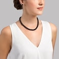 thumbnail image 3 of THE PEARL SOURCE 14K Gold 8.0-8.5mm Round Genuine Black Japanese Akoya Saltwater Cultured Pearl Necklace in 17" Princess Length for Women, 3 of 6