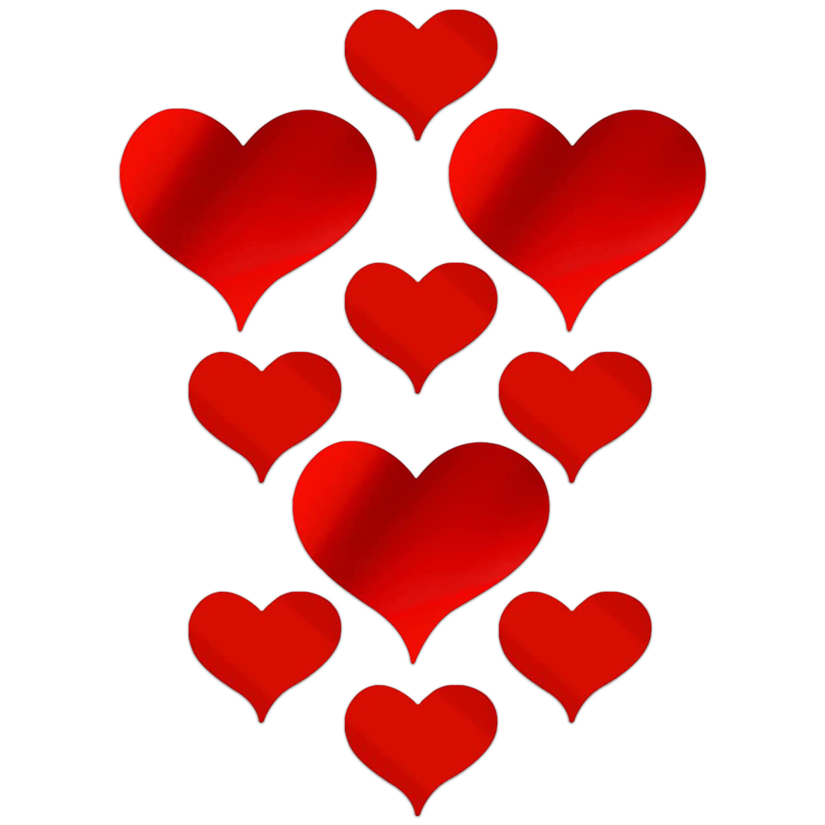 Everso 10Pcs Love Heart Mirror Wall Stickers Acrylic 3D Art Wall Decals