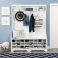 thumbnail image 4 of Prepac White Hall Tree with Bench and Shoe Storage, 60"W x 77"H x 15.5"D - 24 Shoe Cubby, Mudroom Bench with Storage and Hooks, 4 of 6