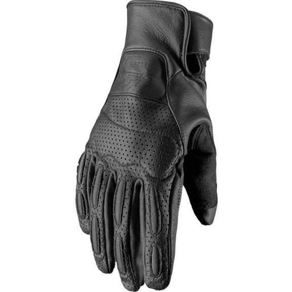 Thor Hallman GP Mens Leather Motorcycle Gloves Black MD