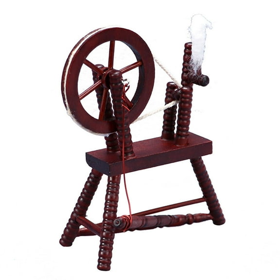 Sinyiin for Creative Spinning Wheel Models for Doll House Accessories for Photo Props Pa