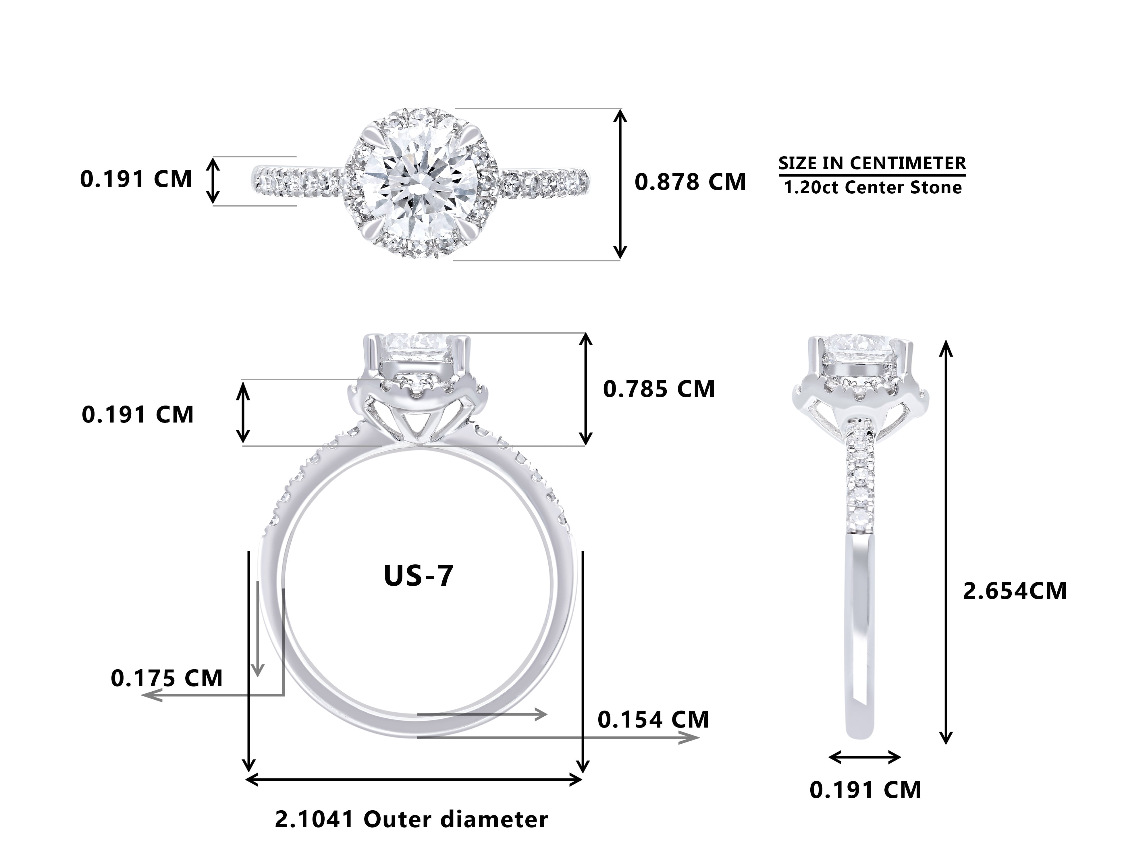 Brilliance Fine Jewelry Round 1.5 Carat Lab Grown Diamond Halo Bridal Ring in Sterling Silver