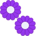 thumbnail image 1 of 2-Pack Car Cup Holder Coasters — Daisy Design, 2.75-Inch Non-Slip Silicone Cup Holder Inserts, Non-Slip Cup Holder Mats, Car Interior Accessories for Men and Women.,Purple,2 pcs, 1 of 7