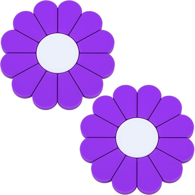 2-Pack Car Cup Holder Coasters — Daisy Design, 2.75-Inch Non-Slip Silicone Cup Holder Inserts, Non-Slip Cup Holder Mats, Car Interior Accessories for Men and Women.,Purple,2 pcs