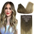 thumbnail image 1 of Extensiones de cabello con clip, cabello humano real, extensiones de cabello humano Remy con clip para mujeres, cabello, 1 of 5