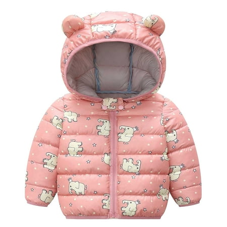 

Cartoon Girl Windproof Baby Outerwear Winter Jacket Boy Toddler Coat Warm Hooded Girls Coat jacket Light Coats for Kids