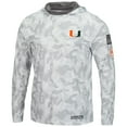 thumbnail image 2 of Men's Colosseum Arctic Camo Miami Hurricanes OHT Military Appreciation Hoodie Long Sleeve T-Shirt, 2 of 4