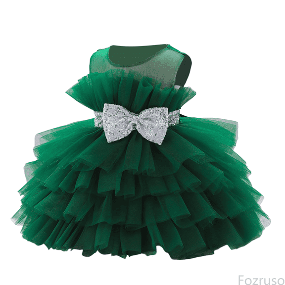 Fozruso Girls A Line Dress Elegant Girls Gown Party Dress For And Birthday Celebrations With Puffed Sleeves And Sparkling Perfect For Photoshoots And Festive Events Sizes 2-3 Years