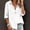 White, variant on FRSASU Women's Cotton Gauze Button Down Shirts V Neck Long Sleeve Linen Tops Casual Dressy Work Blouse White