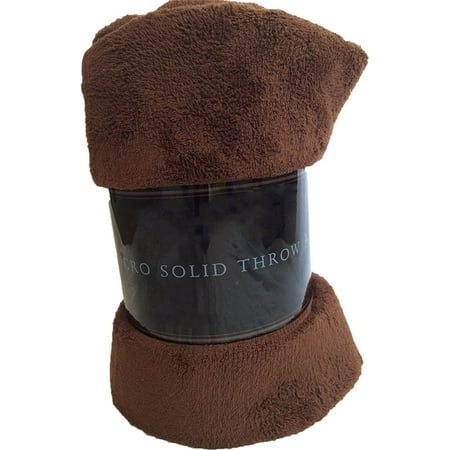 Decotex Warm & Cozy Lightweight Super Soft Plush Fleece Throw Blanket (50" X 60", Chocolate)