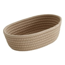 HTHJSCO Desktop Storage Basket Small Woven Baskets Empty Tiny Storage Baskets Mini Cotton Rope Baskets Oval Decorative Hampers