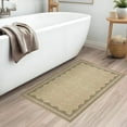 thumbnail image 3 of Scalloped Runner Rug 2'x3' for Hallway & Bathroom - Non Slip, Machine Washable Soft Carpet - Kitchen, Bedroom, Nursery Floor Mat (Beige), 3 of 7