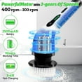 thumbnail image 3 of Electric Spin Scrubber Cordless, 9 Replaceable Heads for Shower Tile Grout, Waterproof Power Scrubber Brush with Extension Handle, Dual-Speed Bathroom Kitchen Floor Cleaner, 3 of 10