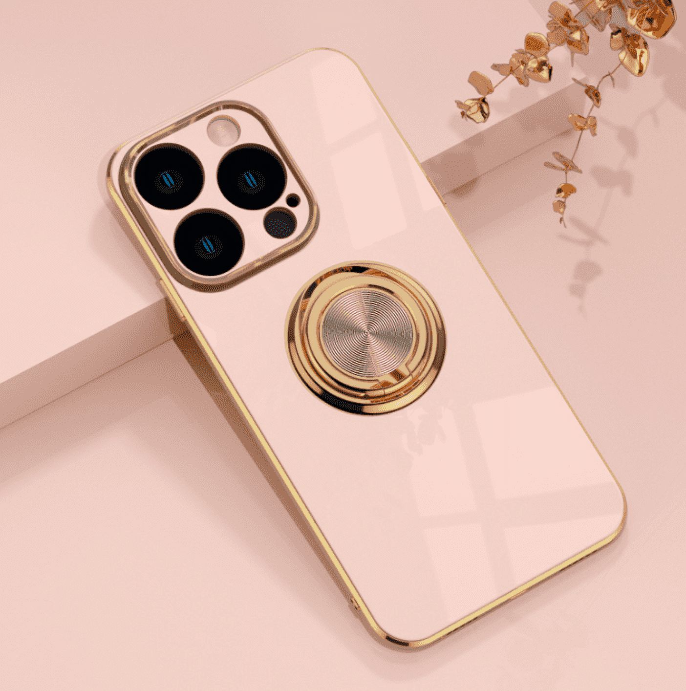 Phone Case for Iphone 14 15 plus pro max Finger Ring Bracket Car Magnetic Absorber Phone Case