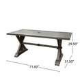 thumbnail image 3 of Beenle Outdoor Rectangular 6-Seater Aluminum Dining Table, Dark Gray, 3 of 9