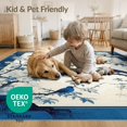 thumbnail image 4 of ODIKA 6'x9' Washable Area Rug Non-Slip, Easy Care, Rich Navy White Chinoiserie Medallion Floral Birds and Vines Vintage Scroll Design for Family Room, Living Mater Bedroom, 4 of 7