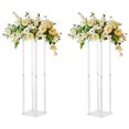 thumbnail image 2 of 2 Pack 23.6 Inches Tall Crystal Flower Stand Wedding Road Lead Tall Flower Holders Centerpiece Crystal Flower Acrylic Flower Vase for Reception Tables Wedding Supplies Excluding Flower, 2 of 19