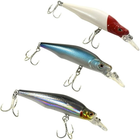 HQRP 5.1 Fishing Lure Kit 0.4oz Salt-Water Sea Ocean Fish Bait Set Trolling Jerk Topwater Tackle for Bass