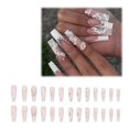 thumbnail image 1 of 24 uñas a presión cortas, uñas postizas, uñas de ataúd para mujeres con diseño de mariposas, uñas brillantes, 1 of 6