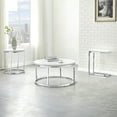 thumbnail image 5 of Steve Silver Echo Marble and Chrome Metal Round Coffee Table, White, 5 of 5