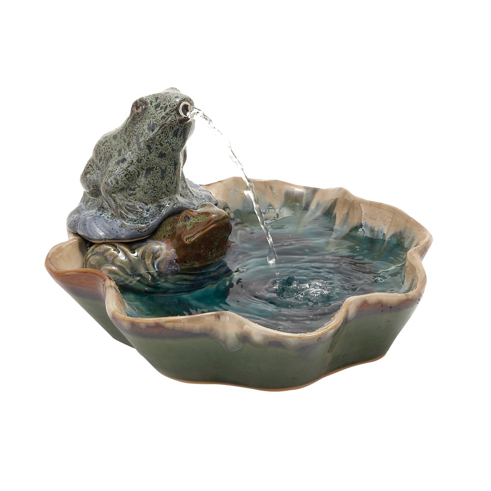 Woodland Imports Ceramic Frog Fountain