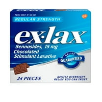 Ex-Lax Regular Strength Chocolated Stimulant Laxative Constipation Relief Pills - 24 Count