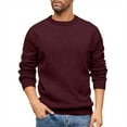 thumbnail image 2 of WAENQINLA Men's Long Sleeve Sweaters Winter Casual Knitted Pullovers Slim Fit Mock Neck Knitwear Tops Fleece Warm Knit Sweater Wine XXXXL, 2 of 6