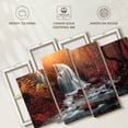 thumbnail image 6 of Elephant Stock Waterfall In Autumn Wall Art - Horizontal Multi Panel Canvas - Living Room Wall Decor - Wellness Multi Panel - Gray And Brown Decor - 43" x 27", 6 of 8