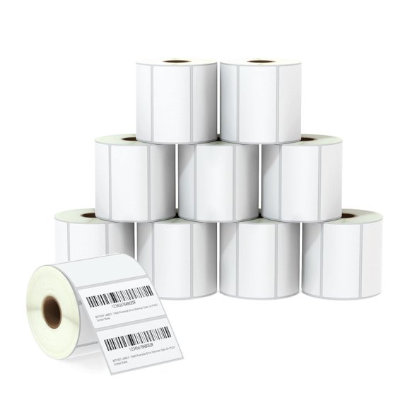 BETCKEY - 3" x 1.5" (76 mm x 38 mm) Barcode Shipping & Address Labels Compatible with Zebra & Rollo Label Printer,Premium Adhesive & Perforated [10 R