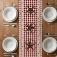 thumbnail image 6 of Farmhouse Table Runner - 72 Inch Long, Kitchen Dining Table Runner Dresser Scarves, Vintage Star Retro Rustic Checked Grid Lodge Farmhouse Decor for Coffee Tables Wedding Party Banquet, 6 of 8