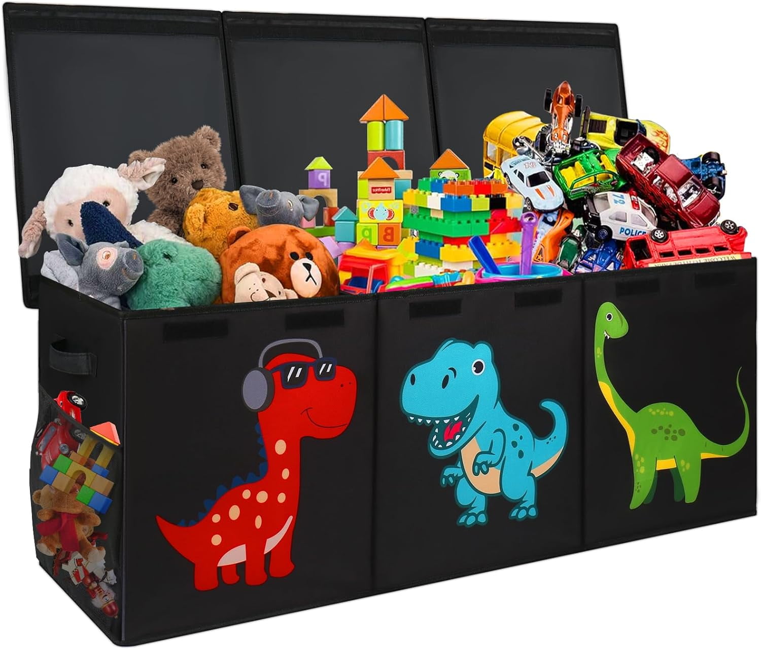 Toy storage box with lid, dinosaur toy box, unisex, 40" x 16" x 16" size, suitable for living room, playroom, bedroom, nursery.