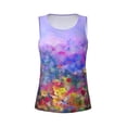 thumbnail image 3 of Picia Colorful Purple Cosmos Flower Pattern Women's Workout Tank Top,Breathable Activewear,Slim Fit Athletic Top,Versatile Workout Moisture-wicking top-Small, 3 of 9