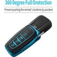 thumbnail image 4 of Key Fob Cover Compatible with Toyota Highlander RAV4 Camry Corolla Avalon C-HR 2017-2025 4 Button Keychain Case Holder Protector,Blue, 4 of 5