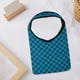 thumbnail image 4 of Bolso de hombro tejido de moda, bolso de compras de gran capacidad, patrón de cuadrícula, para playa Azul verde, 4 of 8