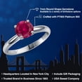 thumbnail image 2 of Gem Stone King 900 Platinum Red Created Ruby Engagement Ring for Women | 1.55 Cttw | Round 7MM | Gemstone July Birthstone | Size 7, 2 of 6