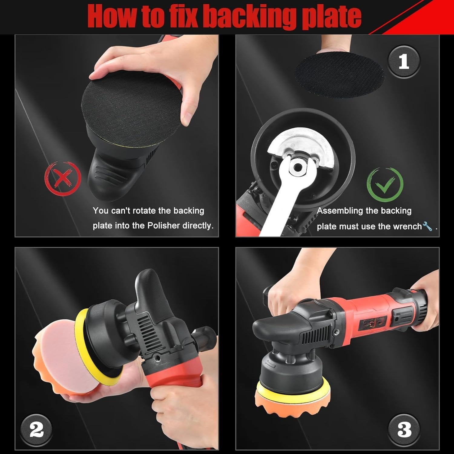 Buffer Polisher,5 inch Dual Action Polisher,Long Orbit 16mm Random Buffer Polisher kit with 6 Variable Speed 1000-5500rpm,Detachable Handle,7 Buffing Pads for  detailing Polishing and Waxing
