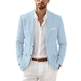thumbnail image 7 of FGVCTG Mens Notch Lapel Blazer Jacket Casual Regular Fit Sport Coat Business Wedding Suit Jacket for Daily Party Prom Office Wear Light Blue 2XL, 7 of 7